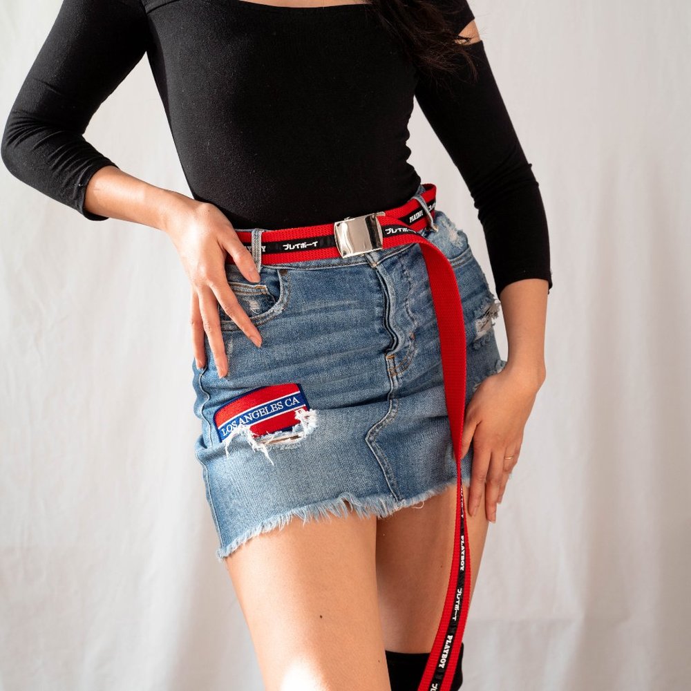 GUESS PATCHED DENIM SKIRT - Picture 5 of 7